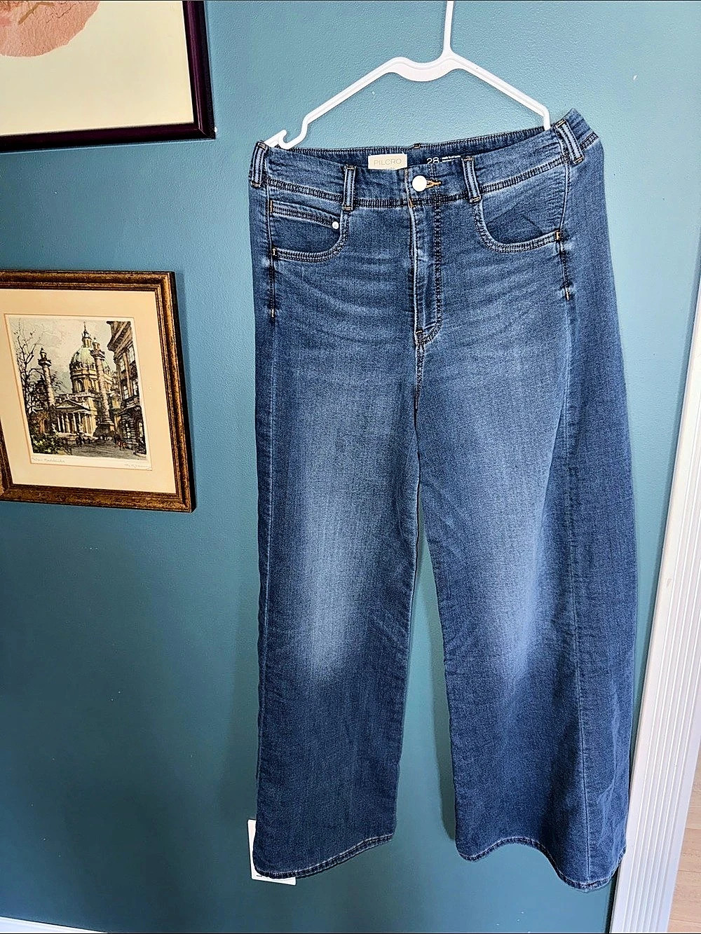 PILCRO Mid-Rise Bootcut Jeans Bootcut Jeans in Blue Waist 28